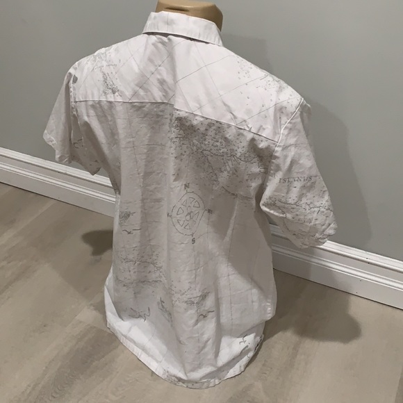 AL MERRICK Nautical Button Down T Shirt White Lgr - Picture 7 of 8